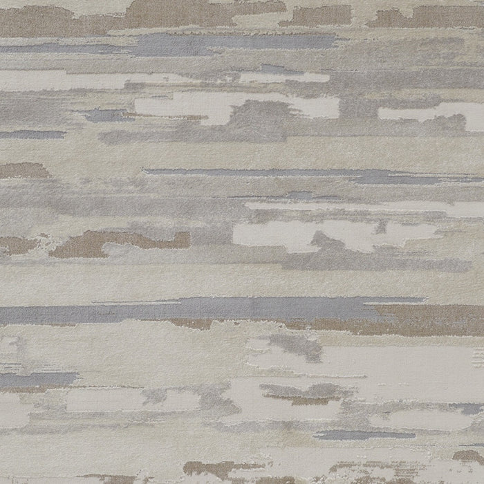 4' X 6' Gray and Ivory Abstract Power Loom Distressed Area Rug