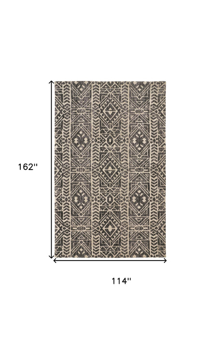 10' X 13' Brown Taupe And Ivory Striped Stain Resistant Area Rug