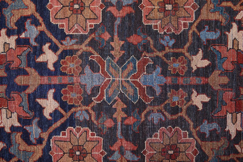 4' X 6' Red Orange And Blue Floral Power Loom Area Rug