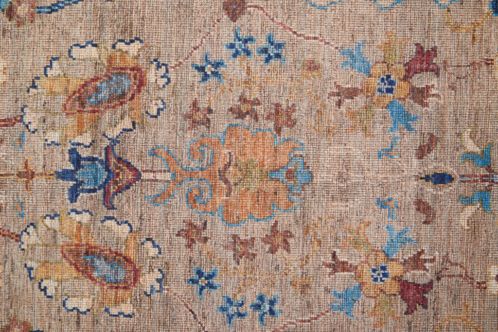 4' X 6' Tan Pink And Blue Floral Power Loom Area Rug