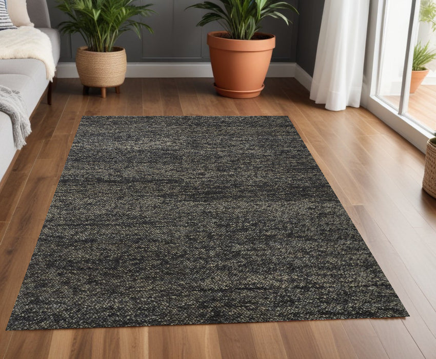 10' X 13' Gray Taupe And Black Wool Hand Woven Stain Resistant Area Rug