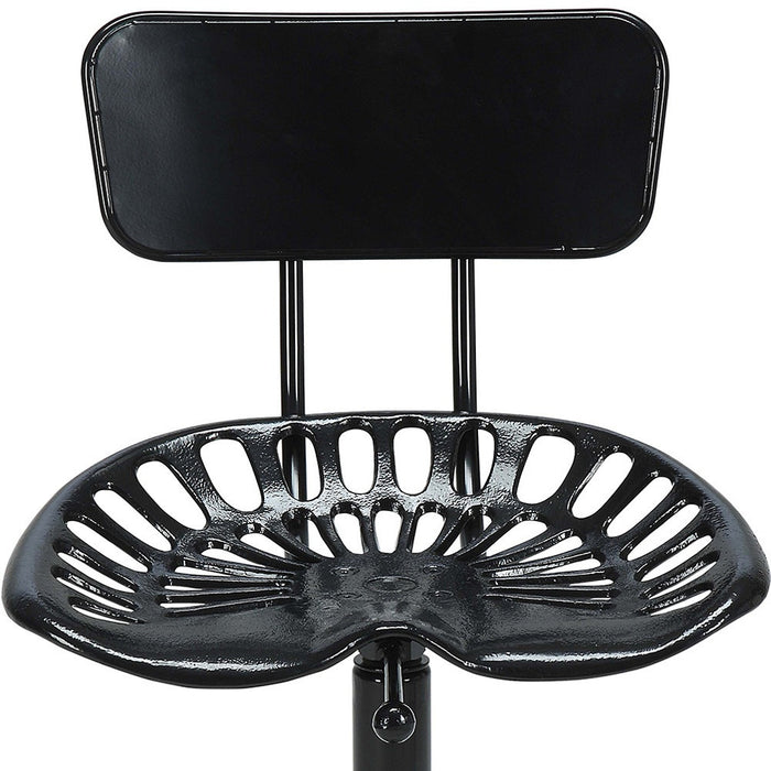 37" Black Iron Low Back Bar Height Bar Chair