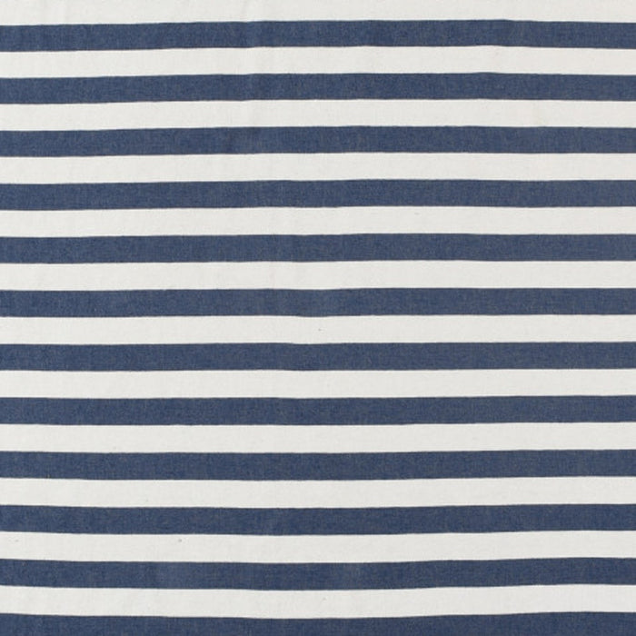 50" X 60" Blue and White Woven Cotton Striped Throw Blanket with Tassels