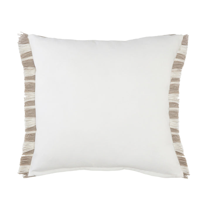 24" X 24" Tan Zippered Coastal Indoor Outdoor Throw Pillow