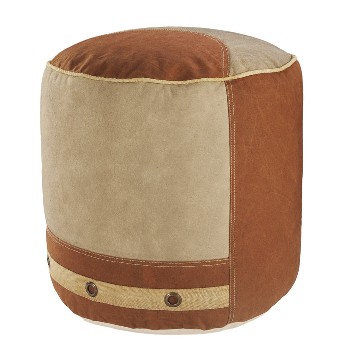 16" Tan 100% Cotton Ottoman