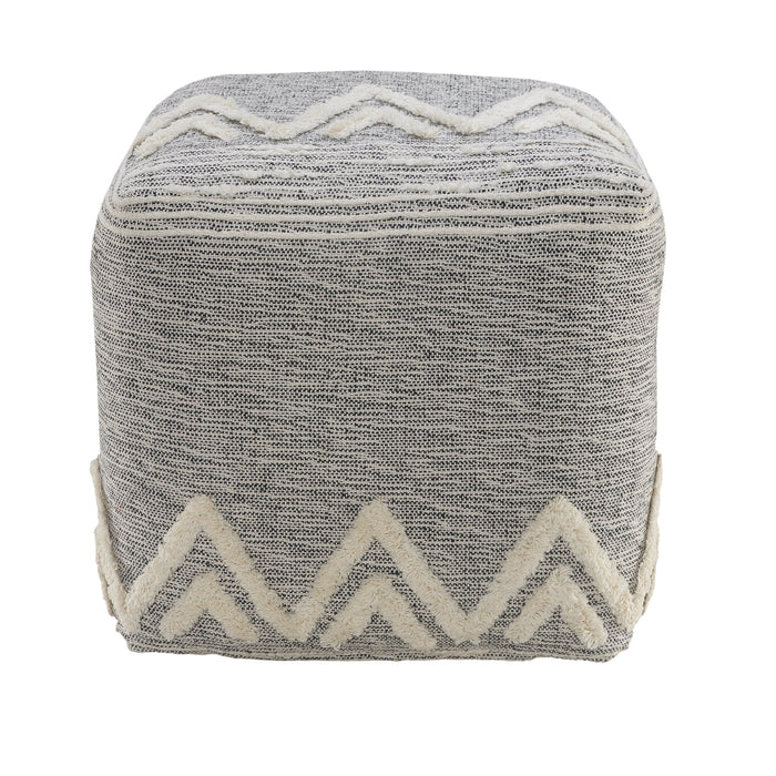 16" Gray Polyester Ottoman