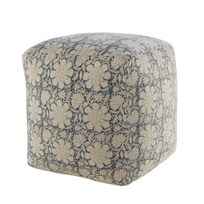 20" Beige 100% Cotton Ottoman