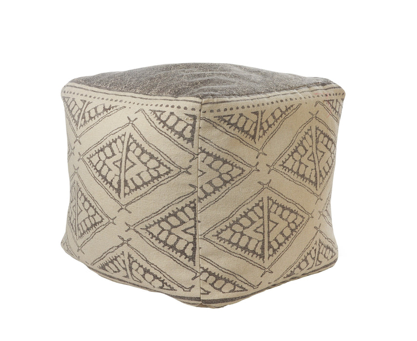 20" Beige 100% Cotton Ottoman