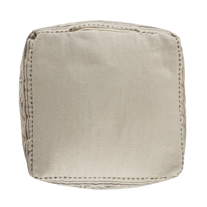 20" Beige 100% Cotton Ottoman