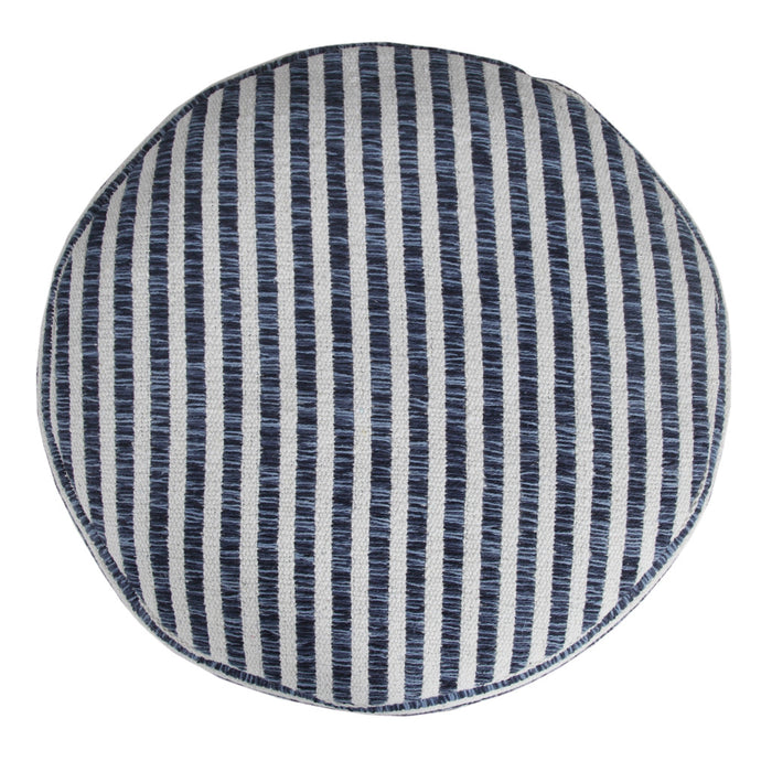 18" Blue 100% Cotton Ottoman