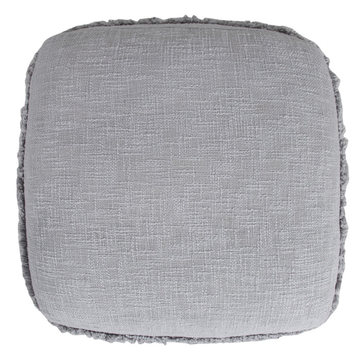 18" Gray 100% Cotton Ottoman