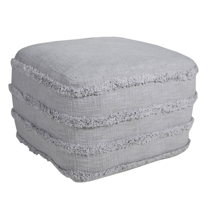 18" Blue 100% Cotton Ottoman