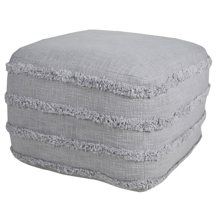 18" Blue 100% Cotton Ottoman