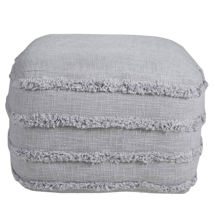 18" Blue 100% Cotton Ottoman