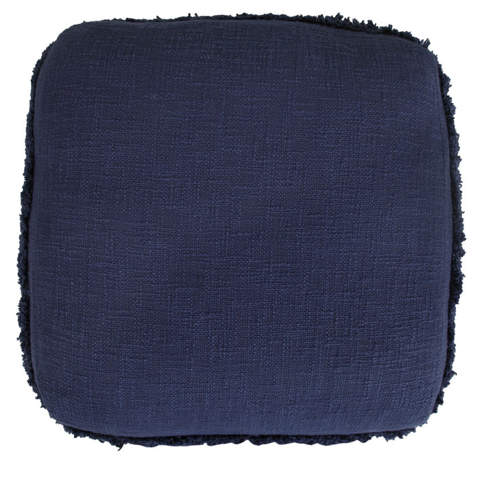 18" Blue 100% Cotton Ottoman