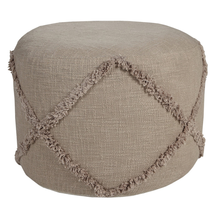 18" Cream 100% Cotton Ottoman