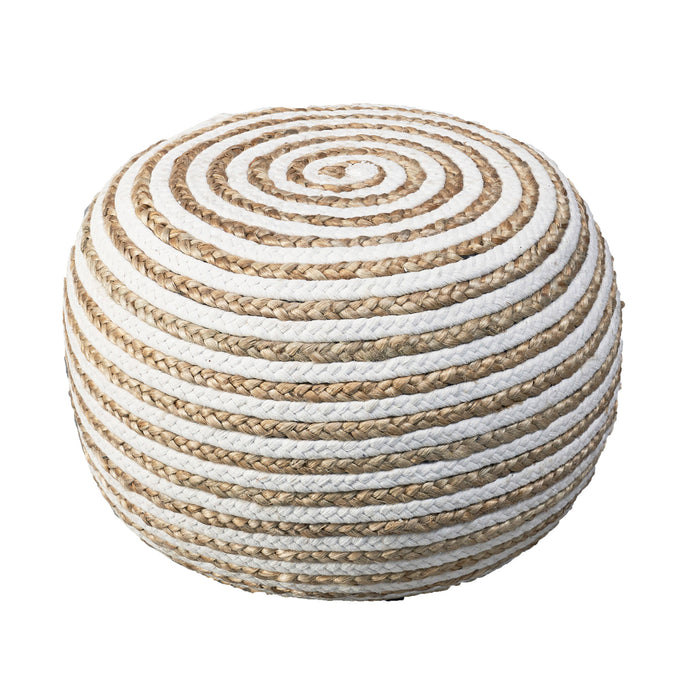 20" Gray Jute Ottoman