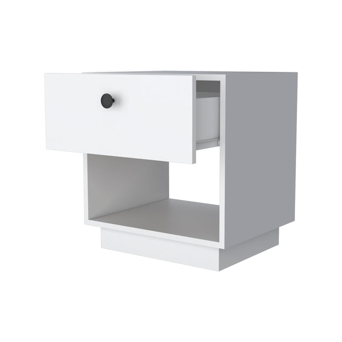 20" White One Drawer Nightstand With Integrated Tech