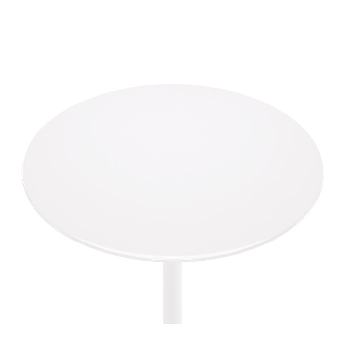 32" White Rounded Fiberglass and Metal Bar Table