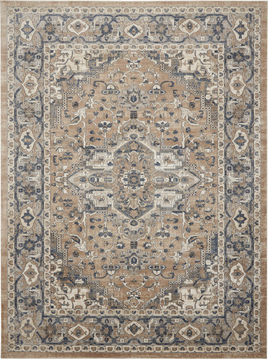 10' X 14' Ivory Floral Power Loom Area Rug