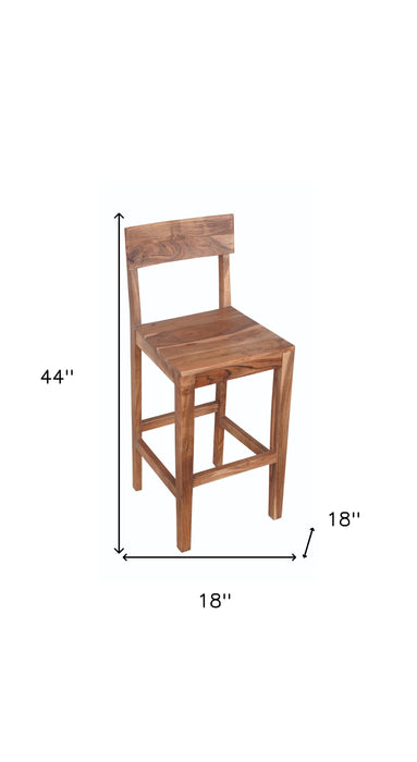 30" Solid Wood Bar Height Bar Chair