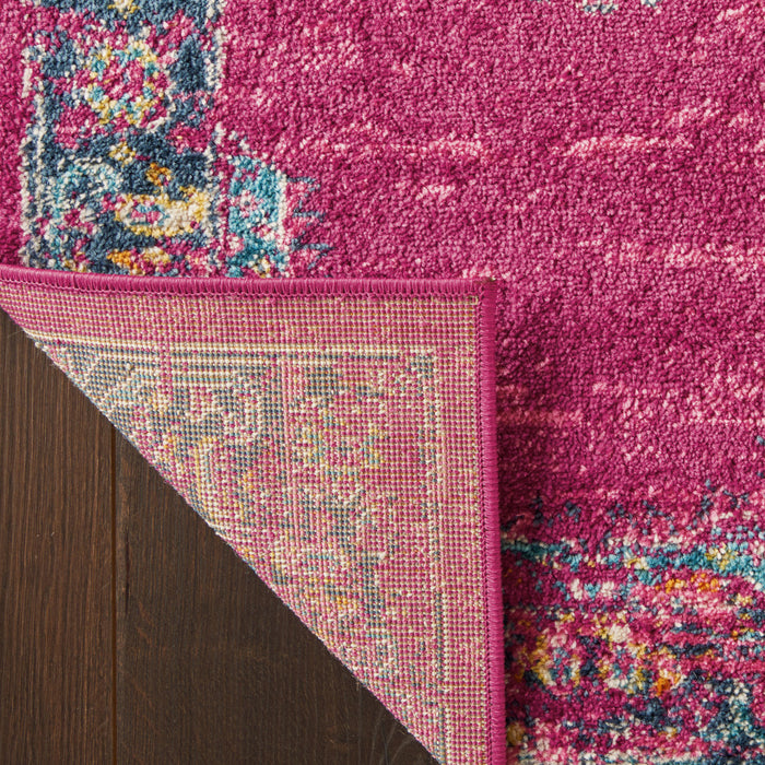 9' X 12' Fuchsia Floral Power Loom Area Rug