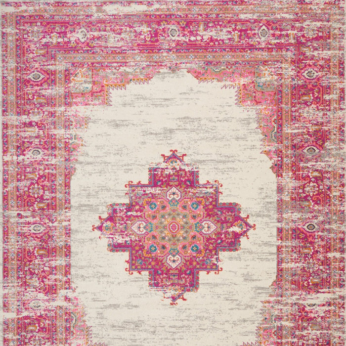 9' X 12' Pink Floral Power Loom Area Rug