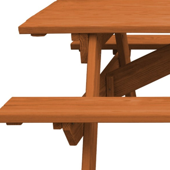 Cedar Chest Solid Wood Outdoor Picnic Table Umbrella Hole