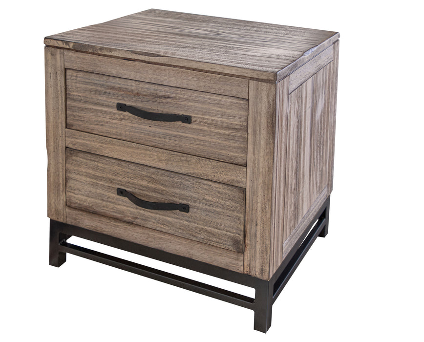 25" Brown Two Drawer Nightstand