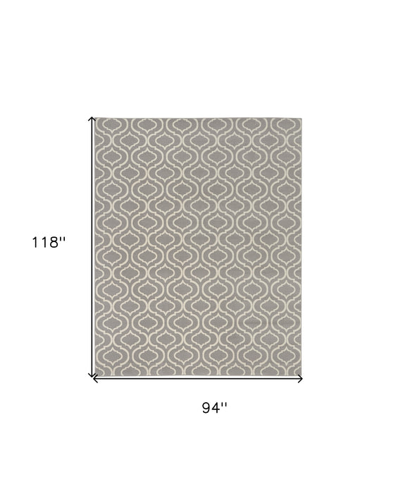 8' X 10' Gray Moroccan Power Loom Area Rug