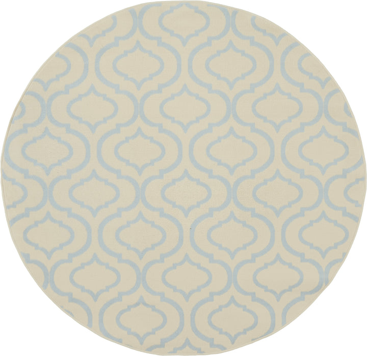 5' Gray Round Moroccan Power Loom Area Rug