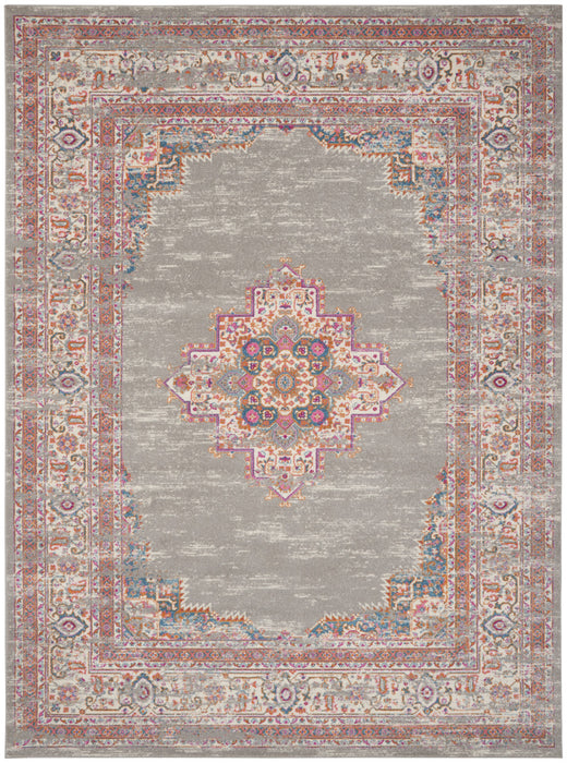 10' X 14' Blue Moroccan Power Loom Distressed Area Rug