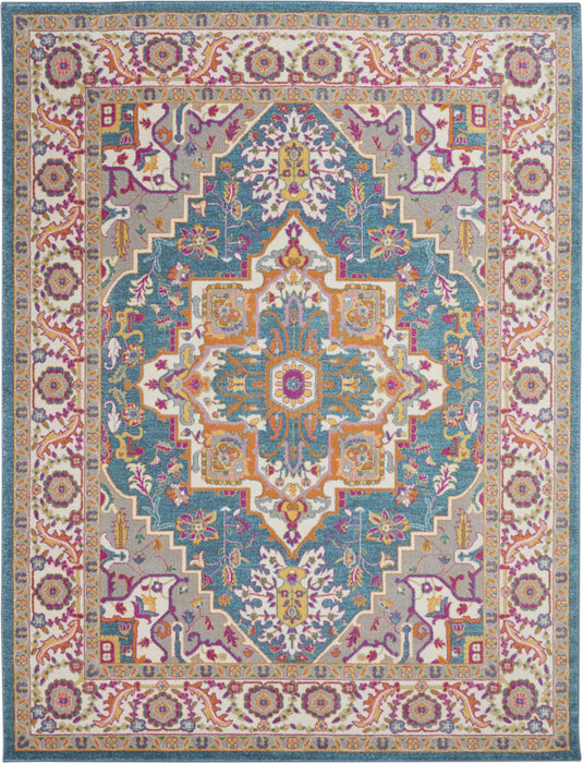 9' X 12' Gray Floral Power Loom Area Rug