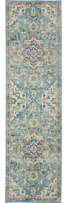 10' Ivory Floral Power Loom Runner Rug