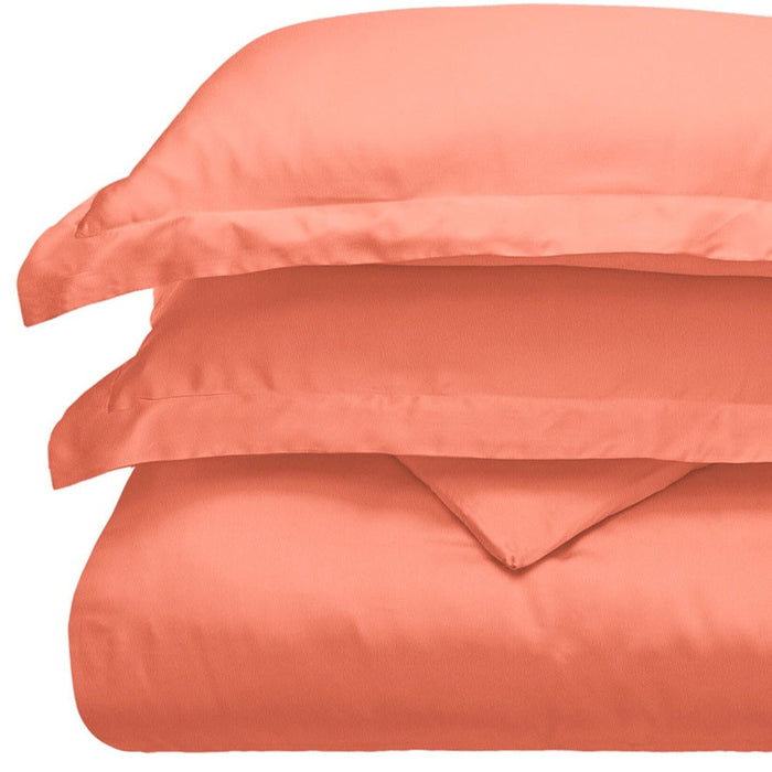 Coral King Cotton Blend 300 Thread Count Washable Duvet Cover Set