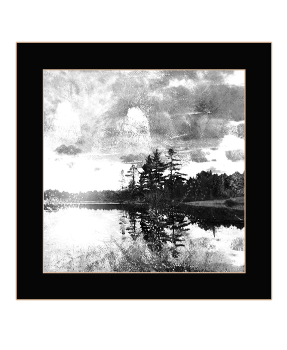 Lakeside Pines Black Framed Print Wall Art