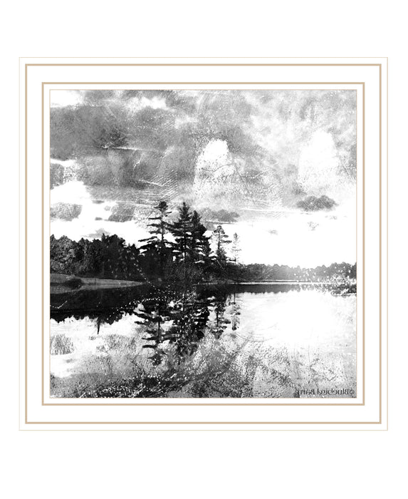 Lakeside Pines Black Framed Print Wall Art