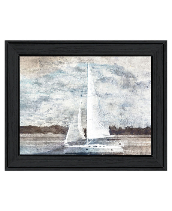 Sailboat on Water Black Framed Print Wall Art