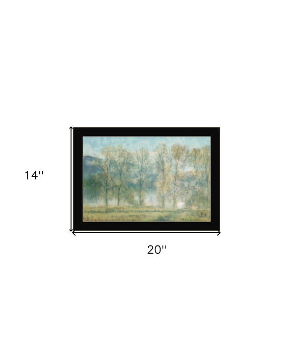 Peaceful Tree Line Black Framed Print Wall Art