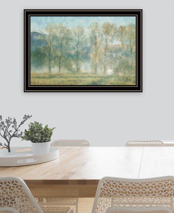 Peaceful Tree Line Black Framed Print Wall Art