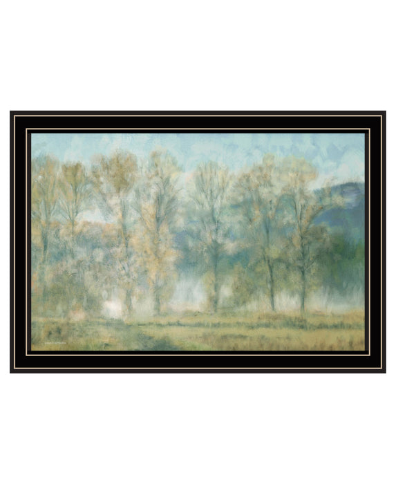 Peaceful Tree Line Black Framed Print Wall Art