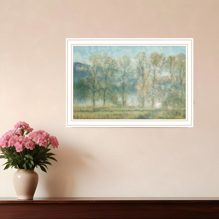 Peaceful Tree Line Black Framed Print Wall Art