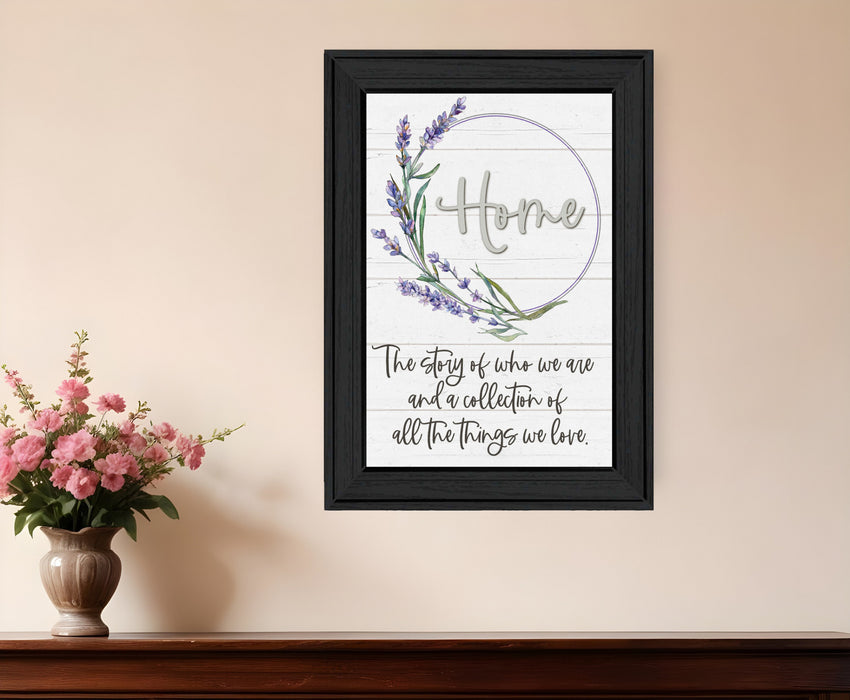 Home a Circle of Love Black Framed Print Wall Art