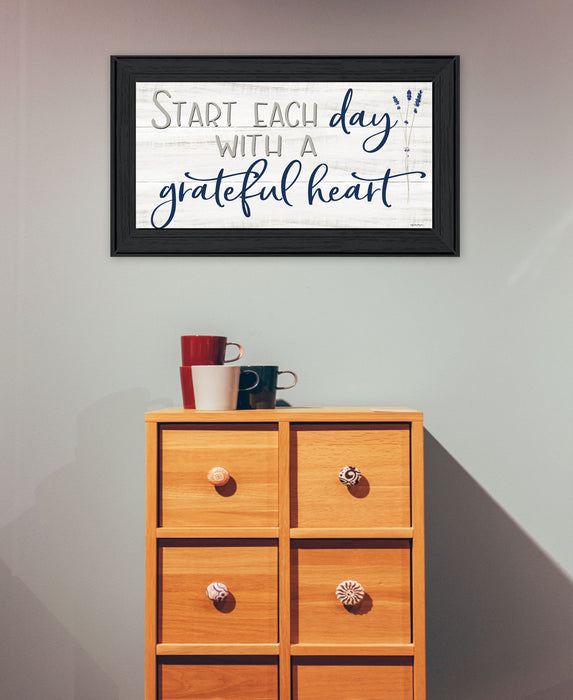 Grateful Heart Black Framed Print Wall Art