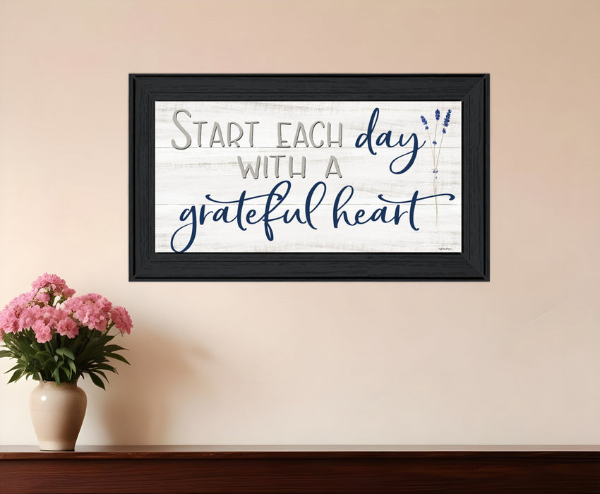 Grateful Heart Black Framed Print Wall Art