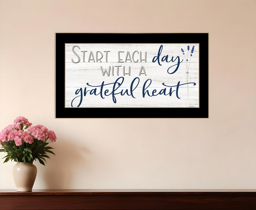 Grateful Heart Black Framed Print Wall Art