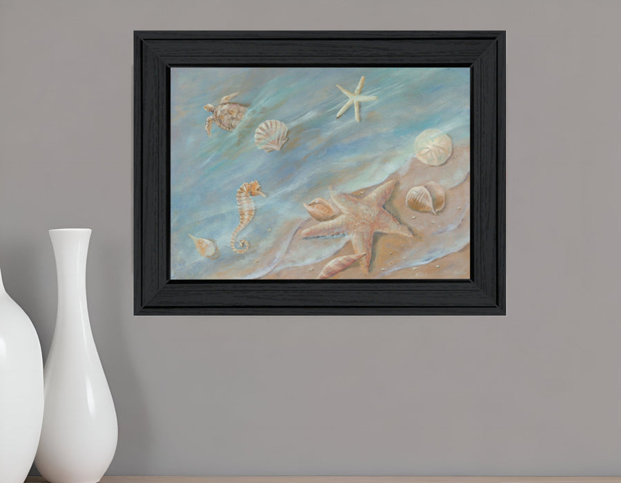 Seashore Star Black Framed Print Wall Art