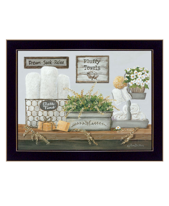 Fluffy Towels Black Framed Print Wall Art