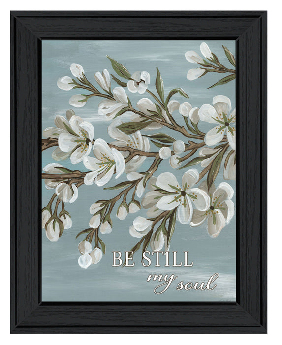 Spring Be Still Black Framed Print Wall Art