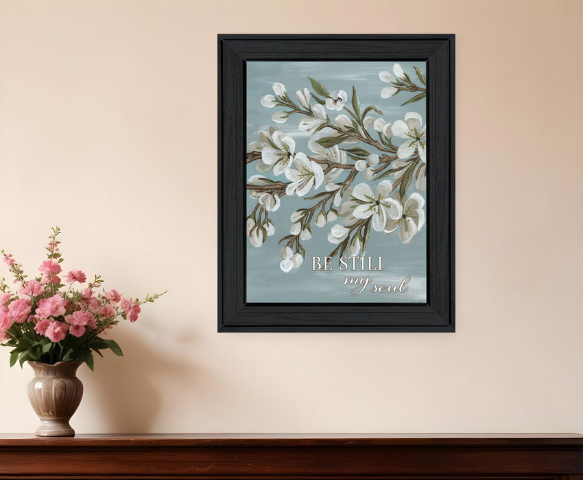 Spring Be Still Black Framed Print Wall Art